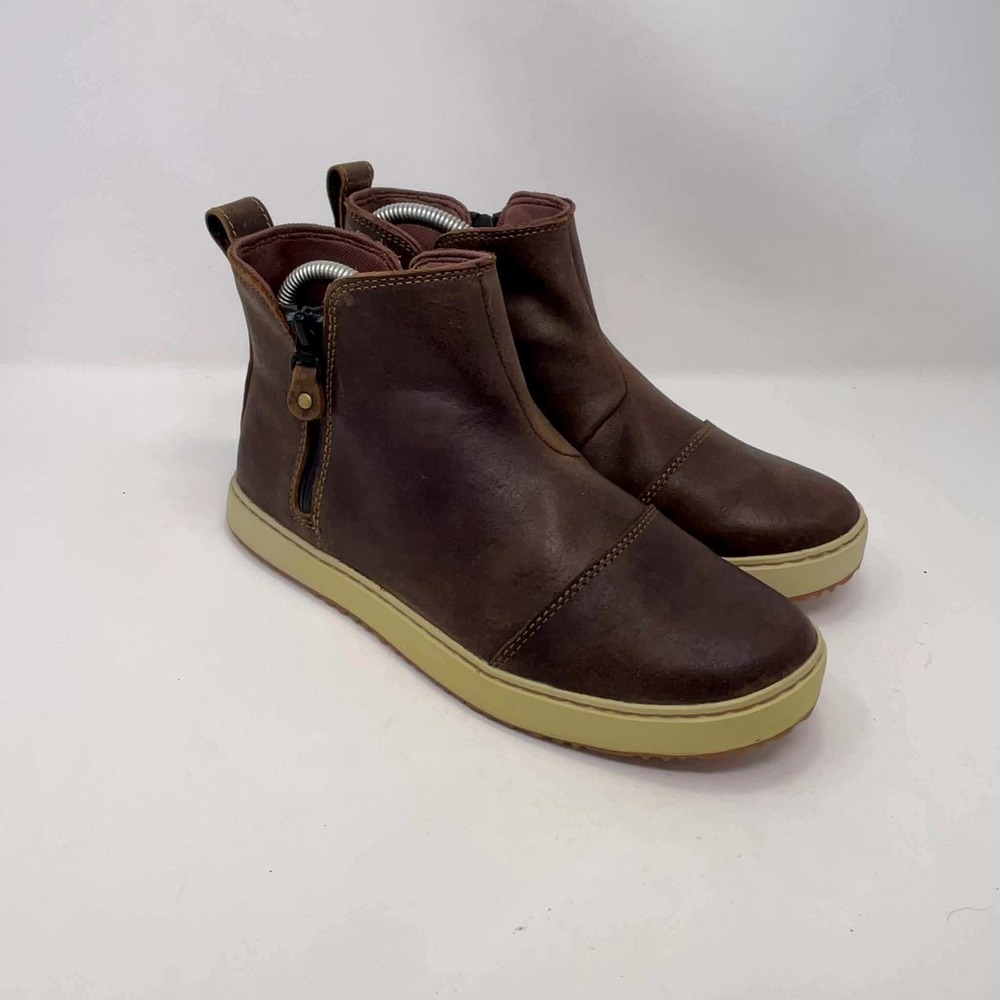 L.L.Bean Vista Mid Women's Size 8.5 M Brown Leather Side Zip Ankle Boots 515571